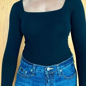 Mango Women's Elegant Black Bodysuit